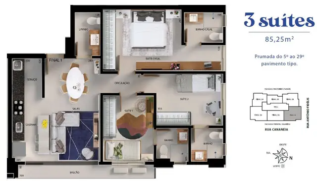 Apartamento à venda no Lake House Residence, Parque Amazônia, Goiânia | Mais Novos Imóveis